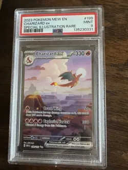 Pokemon TCG Charizard ex 199/165 SV 151 SIR Holo EN PSA 9 2023 - Image 1