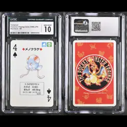 Tentacool Pokemon Playing Poker Card 1996 Red Deck CGC 10 GEM MINT - Image 1