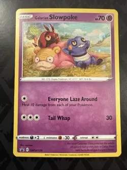 Galarian Slowpoke SWSH126 Evolving Skies Black Star Promo Holo Pokemon Card LP - Image 1
