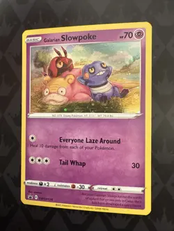 Galarian Slowpoke SWSH126 Evolving Skies Black Star Promo Holo Pokemon Card LP - Image 2