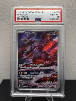 Pokemon TCG Groudon Sv3a: Raging Surf Art Rare Card 069/062 PSA 10 - Image 1
