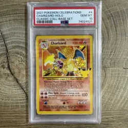 PSA 10 Charizard 4/102 Pokemon Celebrations Classic Collection Holo Graded Card - Image 1