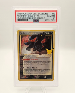2021 POKEMON CELEBRATIONS CLASSIC COLLECTION #17 UMBREON-GOLD STAR PSA 10 - Image 1