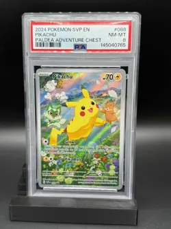 Pokemon PSA 8 Pikachu SVP #088 Scarlet & Violet Promo Cards 2024 English Holo - Image 1