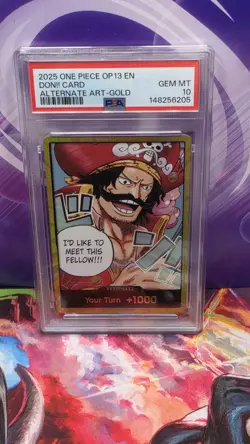 2025 One Piece OP13 EN Alternate Art Gold Don!! Card PSA 10 GEM MINT - Image 1