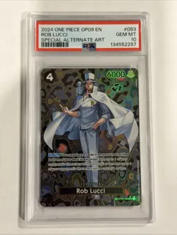 One Piece CCG 2024 ONE PIECE OP09 #093 ROB LUCCI SPECIAL ALT PSA 10 GEM MINT - Image 1