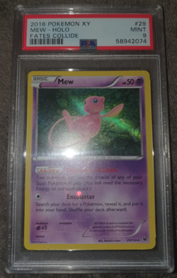 PSA 9 2016 Pokemon XY Fates Collide Mew Holo Rare 29/124 English - Image 1