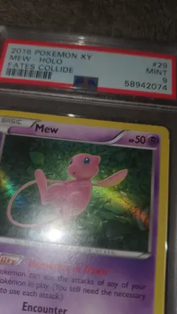 PSA 9 2016 Pokemon XY Fates Collide Mew Holo Rare 29/124 English - Image 2