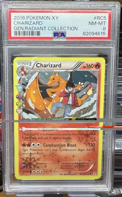 2016 Pokemon XY Charizard RC5/RC32 Generations: Radiant Collection Holo PSA 8 - Image 1