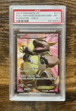 2014 POKEMON XY FLASHFIRE #103 FULL ART/KANGASKHAN EX PSA 8.5 - Image 1