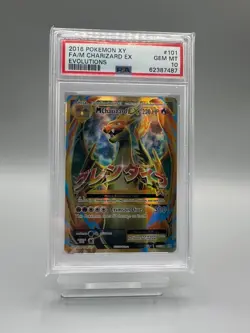 2016 POKEMON XY EVOLUTIONS #101 FULL ART/M CHARIZARD EX PSA 10 - Image 1