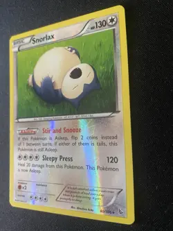 Snorlax 80/106 Pokemon Flashfire XY Reverse Holo Rare 2014 LP - Image 2