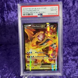 PSA 8 NM-MT Charizard EX XY121 Black Star Promo FULL ART HOLO PROMO Pokemon Card - Image 1