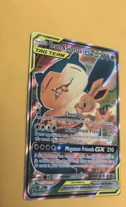 Pokemon Eevee and Snorlax GX Tag Team Promo Card SM169 Near Mint Ungraded - Image 4
