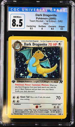 2000 Pokemon Team Rocket 1st Edition #5 Dark Dragonite CGC 8.5 - Image 1
