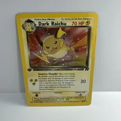 Pokemon TCG Team Rocket Dark Raichu 83/82 Holo 1st Edition English 2000 - Image 1