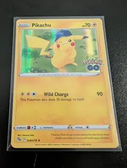 Pikachu 028/078 Pokemon GO Holo Rare Stamped Pokemon TCG Card - NM - Image 1