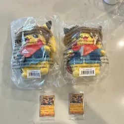 Pokemon TCG Chilling Reign 2 Pikachu Plush + 2 Archenops Holo Promo Cards - Image 1