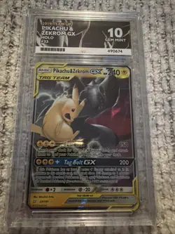 Pokemon TCG 2019 Ace Pikachu Zekrom GX 33/181 Holo Team Up Gem Mint Ace 10 - Image 1