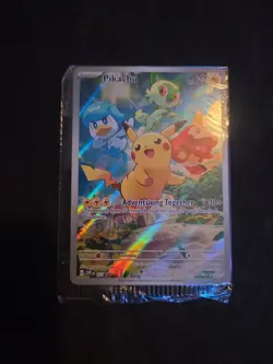 Pokemon TCG Pikachu 027 Promo Holo Black Star Paldea Evolved, Sealed - Image 1