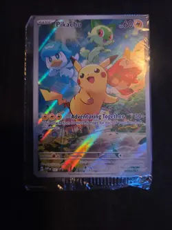 Pokemon TCG Pikachu 027 Promo Holo Black Star Paldea Evolved, Sealed - Image 2