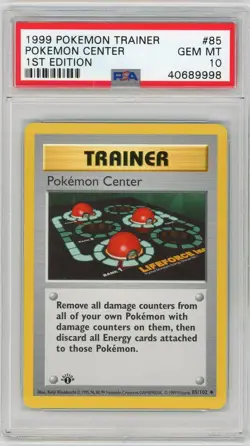 PSA 10 Pokemon TCG 1999 Base Set 1st Edition Shadowless - Pokemon Center 85/102 - Image 1