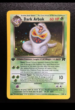 Dark Arbok 2/82 Team Rocket 1st Edition Holo Rare EN 1999 60 HP Pokemon TCG - Image 1