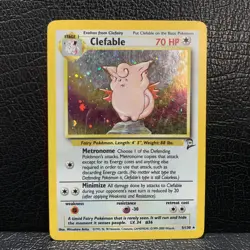 Clefable 5/130 Base Set 2 Unlimited 1999-2000 Holo Rare Pokemon Card WOTC - LP - Image 1