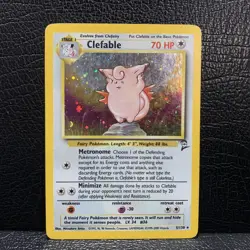 Clefable 5/130 Base Set 2 Unlimited 1999-2000 Holo Rare Pokemon Card WOTC - LP - Image 2