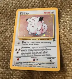 Pokemon TCG Clefairy 6/130 Base Set 2 Holo Rare 40 HP English 2000 - Image 1