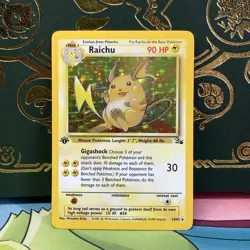 1st Edition Raichu 14/62 Fossil Holo Rare Pokemon Card LP + NM - - Image 1