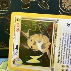1st Edition Raichu 14/62 Fossil Holo Rare Pokemon Card LP + NM - - Image 3