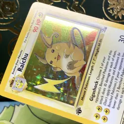 1st Edition Raichu 14/62 Fossil Holo Rare Pokemon Card LP + NM - - Image 4