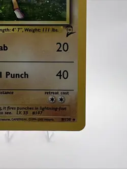Pokemon TCG Hitmonchan 8/130 Base Set 2 Holo Rare English 1999 HP - Image 4