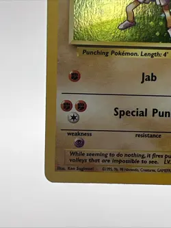 Pokemon TCG Hitmonchan 8/130 Base Set 2 Holo Rare English 1999 HP - Image 5