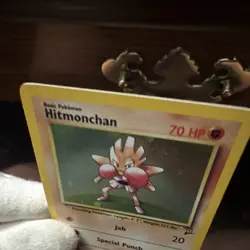 WOTC Pokemon TCG Base Set 2 Hitmonchan 8/130 Swirl Holo Rare English 70 HP Basic - Image 4