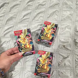 3 Pokemon TCG Mega Evolution Ascended Heroes Booster Bundle 18 Packs 180 Cards - Image 1
