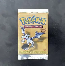 Pokemon TCG Fossil 1st Edition Booster Pack Aerodactyl 11 Cards Sealed English - Image 1