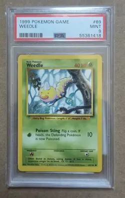 1999 Pokemon TCG Base Set Weedle Card #69/102 - Image 1