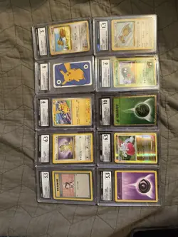CGC Graded Pokemon TCG 10-Card Lot Base Set/Jungle/D&P w/ Pikachu - Image 2