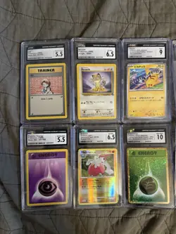 CGC Graded Pokemon TCG 10-Card Lot Base Set/Jungle/D&P w/ Pikachu - Image 3