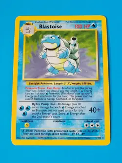 Pokemon TCG Blastoise Holo Card 2/102 Base Set LP Condition 1995 - Image 1