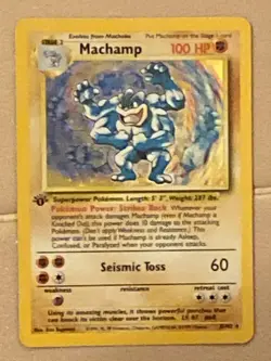 Pokemon TCG Machamp Holo 1st Edition Base Set #8/102 Holo LP - Image 1