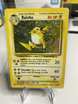 Pokemon TCG Raichu Base Set 14/102 Holo Unlimited Holo Rare - Image 1