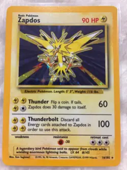 Pokemon TCG Zapdos Base Set 16/102 Holo 1999-2000 Wizards Base Set Copyright... - Image 1