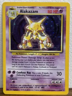 Alakazam Base Set 1999 Holo Rare EN 1/102 80HP Pokemon TCG Pokemon - Image 1