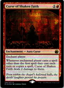 Curse Of Shaken Faith Foil Magic Innistrad Midnight Hunt NM - Image 1