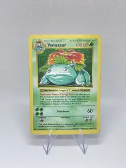 1999 Pokemon Venusaur 15/102 Shadowless Holo Base Set MP Vintage Card - Image 4