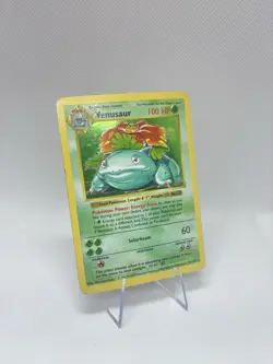 1999 Pokemon Venusaur 15/102 Shadowless Holo Base Set MP Vintage Card - Image 5