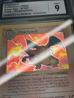 1999 Pokemon Base Set Shadowless Charizard Holo Rare #4/102 CGC 9 MINT - Image 4